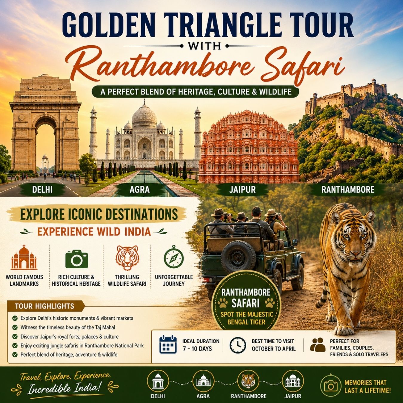 Golden Triangle Tour With Ranthambore Safari